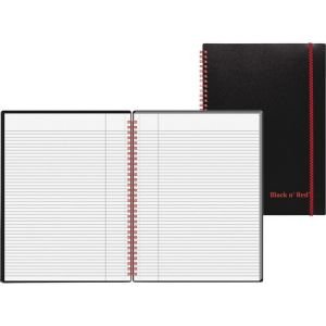 Black n  Red Wirebound Poly Notebook with front Pkt