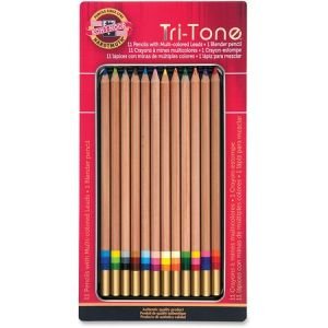 Wholesale Koh I Noor Colored Pencils: Discounts on Koh-I-Noor Tri-Tone Multi-colored Pencils KOHFA33TIN12BC