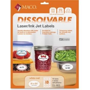 Maco Dissolvable Oval Labels