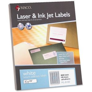 MACO White Laser/Ink Jet Return Address Label