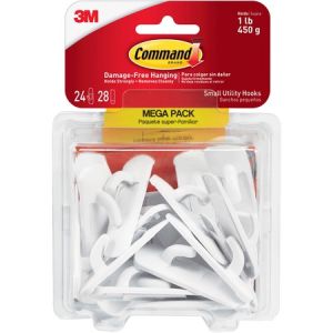 Wholesale Hooks & Hangers: Discounts on Command Small Utility Hook Mega Pack MMM17002MPES