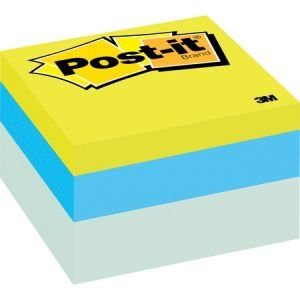 Post-it Notes Cube, 3 " x 3 ", Blue Wave