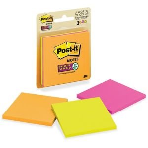 Post-it Super Sticky Notes, 3" x 3" Rio De Janeiro Collection