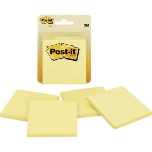 Post-it Notes, 3 in x 3 in, Canary Yellow