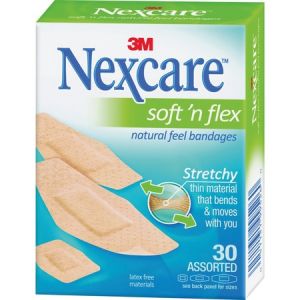 Nexcare Soft  n Flex Bandages, Assorted