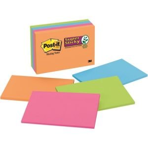 Post-it Super Sticky Notes, 6" x 4" Rio de Janeiro Collection