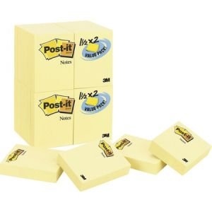 Post-it Notes Value Pack, 1.5" x 2" Canary Yellow