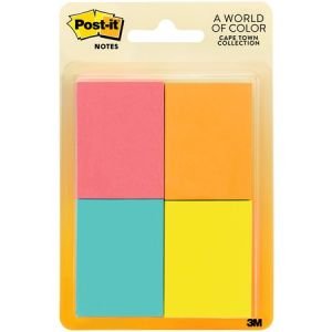 Post-it Notes, 1.5" x 2" Cape Town Collection