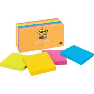 Post-it Super Sticky Notes, 3" x 3" Rio de Janeiro Collection