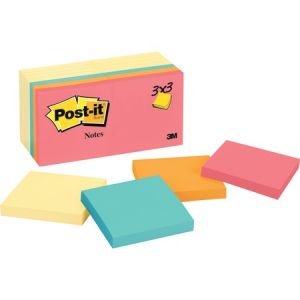 Post-it Notes, 3" x 3" Canary Yellow and Cape Town Collection