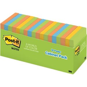 Post-it Notes, 3" x 3" Jaipur Collection Cabinet pack
