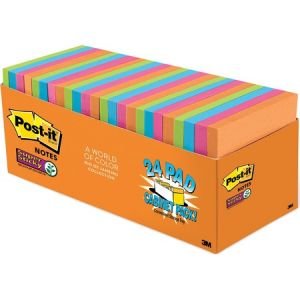 Post-it Super Sticky Notes, 3" x 3" Rio de Janeiro Collection Cabinet Pack