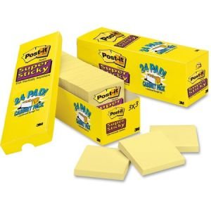 Post-it Super Sticky Notes, 3" x 3" Canary