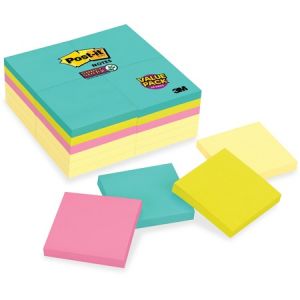 Post-it Super Sticky Notes, 3" x 3" Miami Collection