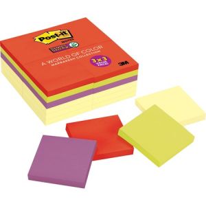 Post-it Super Sticky Notes, 3" x 3" Marrakesh Collection & Canary Yellow Pads