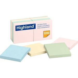 Wholesale Adhesive Notes: Discounts on Highland Assorted Plain Notepads MMM6549A