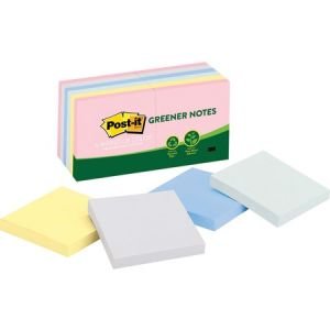 Post-it Greener Notes, 3 in x 3 in, Helsinki Color Collection