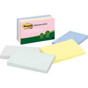 Post-it Greener Notes, 3 in x 5 in, Helsinki Color Collection