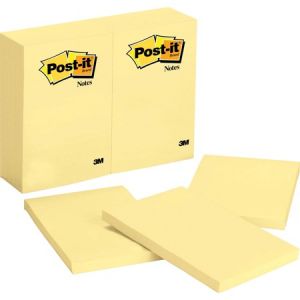 Post-it Notes, 4 in x 6 in, Canary Yellow