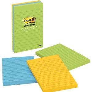 Post-it Notes, 4 in x 6 in, Jaipur Color Collection, Lined