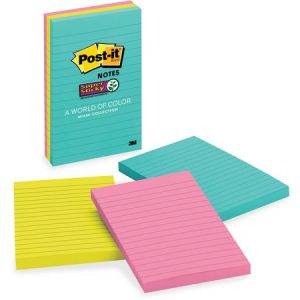 Post-it Super Sticky Notes, 4" x 6", Miami Collection