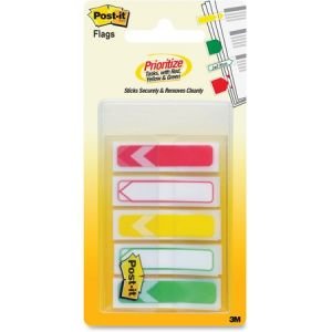 Post-it Prioritization Flags, 1/2" Arrow, Red-Yellow-Green