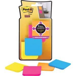 Post-it Super Sticky Full Adhesive Notes, 2" x 2", Rio de Janeiro Collection