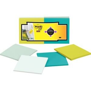 Post-it Super Sticky Full Adhesive Notes, 3" x 3", Assorted Colors