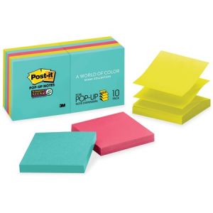 Post-it Super Sticky Pop-up Notes, 3"x 3", Miami Collection