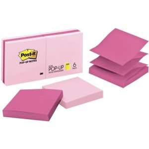 Post-it Pop-up Notes, 3" x 3", Assorted Pink