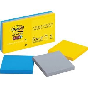 Post-it Super Sticky Pop-up Notes, 3" x 3", New York Collection