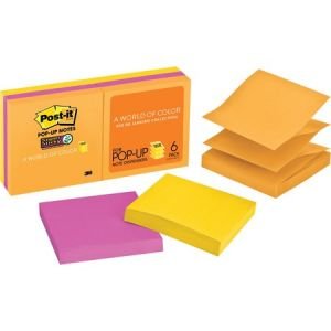 Post-it Super Sticky Pop-up Notes, 3" x 3", Rio de Janeiro Collection