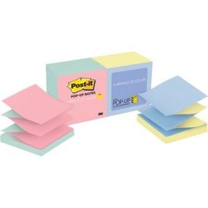Post-it Pop-up Notes, 3"x 3", Alternating Marseille Collection