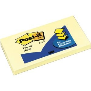 Post-it Pop-up Dispenser Notes, 3"x 5", Canary Yellow