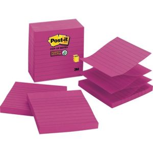 Post-it Super Sticky Pop-up Notes, 4"x 4", Mulberry, Lined