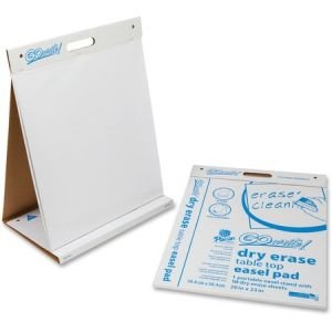 Recommended Components: 20" x 23" - Two-sided Dry Erase; Nonadhesive - White Film - Square - Tabletop - 10 Sheets/Pad - 4 / Carton