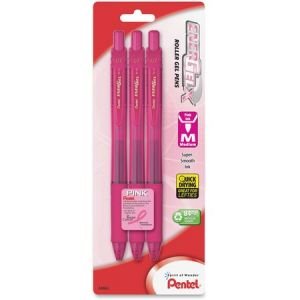 Wholesale Gel Pens: Discounts on EnerGel Breast Cancer Awareness X Retractable Gel Pens PENBL107BP3PBC