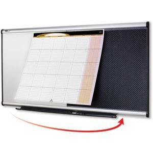 Quartet Prestige Total Erase 3-In-1 Combination Board, 3  x 2 , Whiteboard, Bulletin Board & Calendar