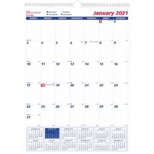 Wholesale Monthly Calendars: Discounts on Brownline Ruled Block Monthly Wall Calendar REDC171102