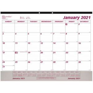 Wholesale Monthly Calendars: Discounts on Brownline Vinyl Strip Monthly Desk Pad REDC1731V