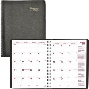 Wholesale Monthly Calendars: Discounts on Brownline Soft Cover 14-Month Monthly Planner REDCB1262BLK