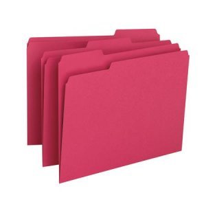 Wholesale File Folder: Discounts on Smead File Folder, 1/3-Cut Tab, Letter Size, Red, 100 per Box (21124) SMD21124