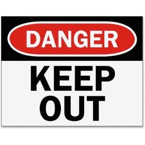 Tarifold Magneto Safety Sign Inserts - Danger Keep Out