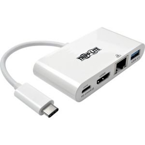 Tripp Lite USB C to HDMI Multiport Video Adapter Converter w/ USB-A Hub, USB-C PD Charging, Gigabit Ethernet Port, USB Type C to HDMI, USB Type-C