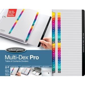Wilson Jones MultiDex Pro Dividers, A-Z Tab Index, Multicolor Tabs