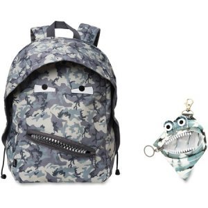 ZIPIT Grillz Carrying Case (Backpack) Books, Binder, Clothing, Tablet, Snacks, Bottle, School - Gray Camouflage