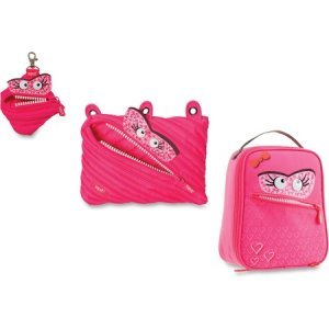 ZIPIT Monstar Carrying Case Makeup, Memory Card, Key, Accessories, Food - Pink